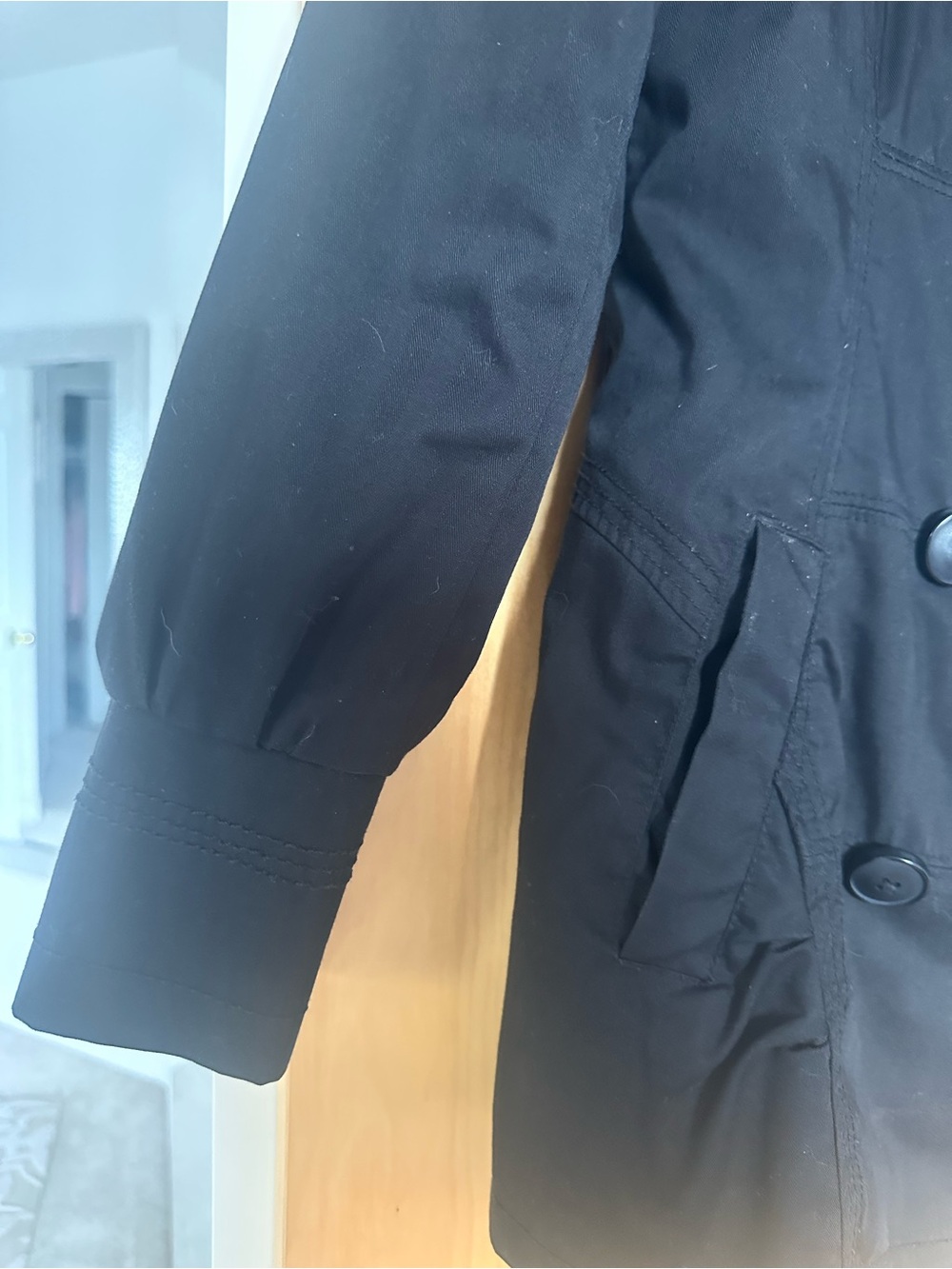 Vero Moda Black Double-Breasted Trench Coat - Picture 3 of 6